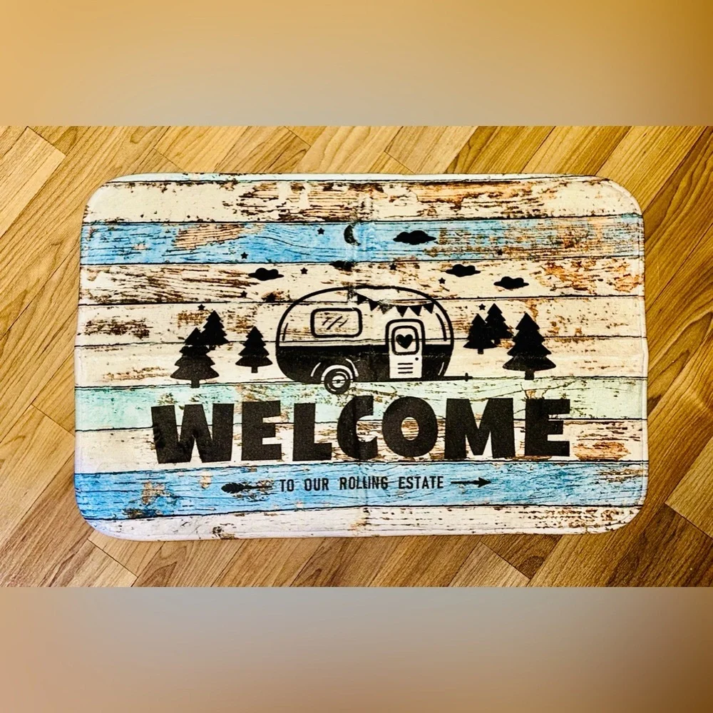 New Rustic Camping Welcome Mat